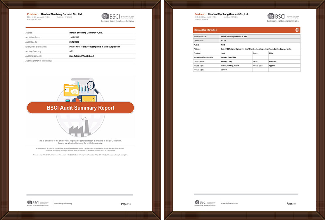 Pass BSCI factory audit